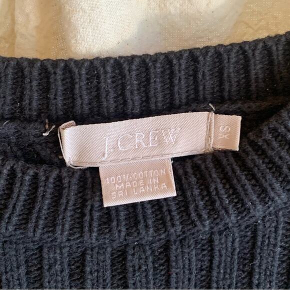 Women's VINTAGE black Y2K 100% cotton J.Crew THICK cable knit sweater SIZE XS - Picture 4 of 5